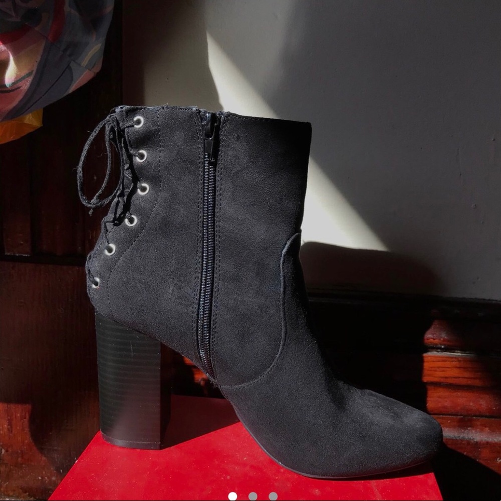 Black suede boots/booties